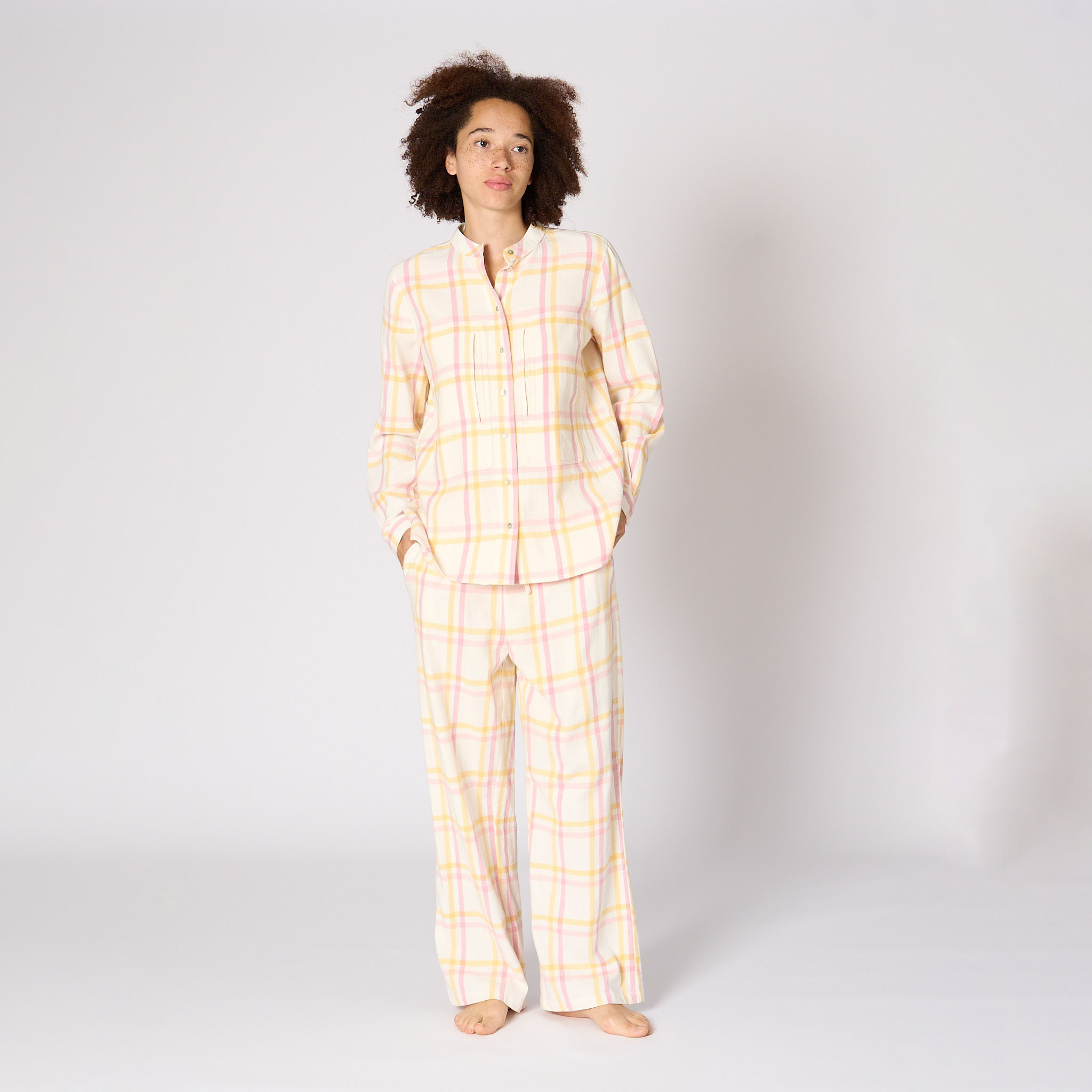 Pyjama Flanel Jamie Alkes Check Banana Derkinderen Webshop